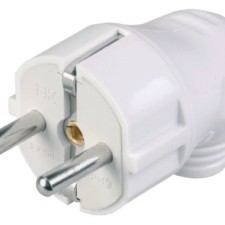 Вилка угловая ВПу11-01-Ст разборная с заземл. 16А бел. IEK EVP11-16-01-K01
