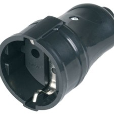 Розетка разборная РПп10-02-Ст 16А прямая с/з черн. IEK ERP10-16-01-K02