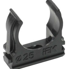 Держатель для труб (клипса) CF25 с защелкой черн. IEK CTA10D-CF25-K02-100
