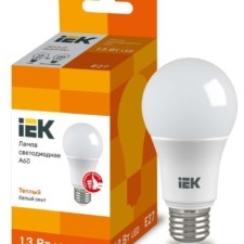 Лампа СДЛ ECO A60 13Вт грушевидная 230В 3000К E27 IEK LLE-A60-13-230-30-E27