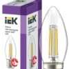Лампа СДЛ филаментная 360° 7Вт C35 свеча прозрачная 4000К нейтр. бел. E27 230В IEK LLF-C35-7-230-40-E27-CL