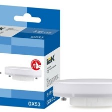 Лампа СДЛ T75 таблетка 8Вт 230В 6500К GX53 IEK LLE-T80-8-230-65-GX53