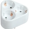 Разветвитель сетевой 3 гнезда 16А IP20 Т-01/03 2P+PE треугольн. бел. IEK WTP10-16-03-Z-K01