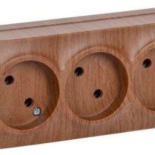 Розетка 3-м ОП GLORY РС23-2-ХД 10А дуб IEK ERH30-K24-10