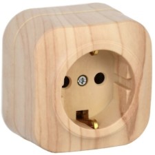 Розетка 1-м ОП GLORY РС20-3-ХС 16А с/з сосна IEK ERH11-K34-16