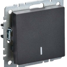 Выключатель 1кл. СП BRITE ВС10-1-1-БрЧ 10А с инд. черн. IEK BR-V10-1-10-K02
