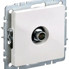 Розетка телевизионная оконечная ТВ СП Brite РТВ11-0-БрБ бел. IEK BR-A10-O-K01