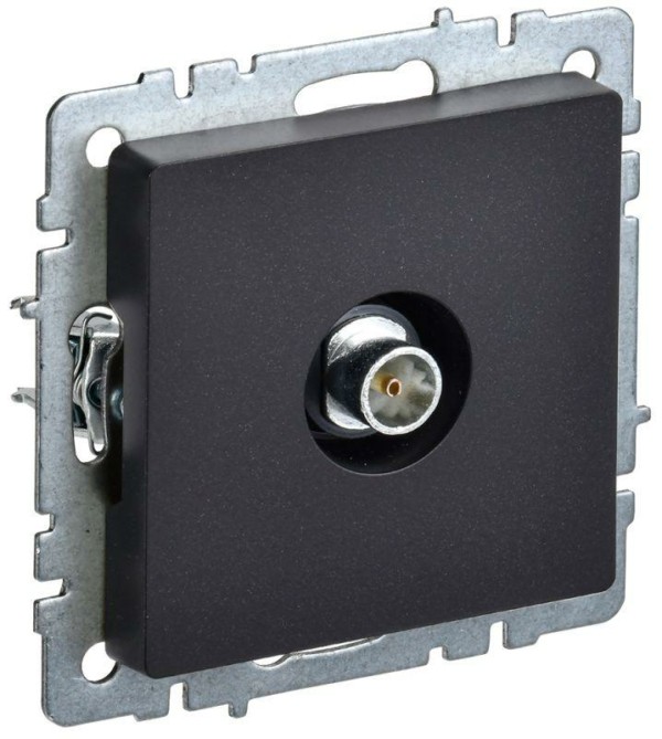 Розетка телевизионная оконечная ТВ СП Brite РТВ11-0-БрЧ черн. IEK BR-A10-O-K02