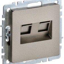 Розетка ПК двойная СП RJ45 кат.5E BRITE РК10-2-БрШ шампань IEK BR-K20-1-K37