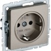 Розетка BRITE РС11-1-0-БрШ 16А с/з шампань IEK BR-R11-16-K37