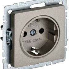Розетка BRITE РС11-1-0-БрШ 16А с/з шампань IEK BR-R11-16-K37
