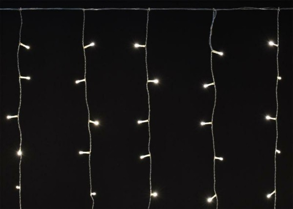 Гирлянда “Бахрома” 4.5х0.7м 200LED тепл. бел. IP44 провод прозр. 230В транзит IEK LGDU301-1-200-L3-T-S-44