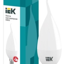 Лампа СДЛ Eco 5Вт CB35 свеча на ветру 4000К нейтр. бел. E14 450Лм 230-240В IEK LLE-CB35-5-230-40-E14