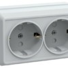 Розетка 2-м ОП Октава РСш22-3-ОБ 16А IP20 с/з защ. шторки бел. IEK ERO24-K01-16-DC