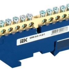 Шина нулевая на DIN-изол. ШНИ 6х9-14-Д-С IEK YNN10-69-14D-K07
