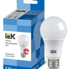 Лампа СДЛ ECO A60 9Вт грушевидная 230В 6500К E27 IEK LLE-A60-9-230-65-E27