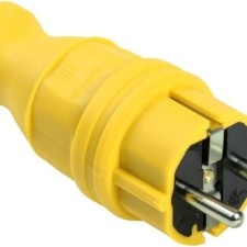 Вилка прямая ОМЕГА ВБп3-1-0м IP44 каучук желт. IEK PKR01-016-2-K05