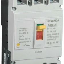 Выключатель автоматический 3п 250А 25кА ВА66-35 IEK Generica IEK SAV30-3-0250-G