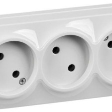 Розетка 3-м ОП GLORY РС23-2-ХБ 10А бел. IEK ERH30-K01-10