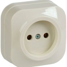 Розетка 1-м ОП GLORY РС20-2-ХК 10А крем. IEK ERH10-K33-10