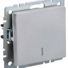 Выключатель 1кл. СП BRITE ВС10-1-1-БрА 10А с инд. алюм. IEK BR-V10-1-10-K47