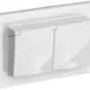 Розетка 2-м СП BRITE РСбш-3-44-БрБ 16А IP44 с крышкой бел. IEK BR-R26-16-44-K01-F