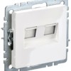 Розетка ПК двойная СП RJ45 кат.5E BRITE РК10-2-БрБ бел. IEK BR-K20-1-K01