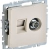 Розетка комбинированная 2-м Brite РТВ/РК-БрКр RJ45 кат.5E + ТВ беж. IEK BR-AK20-1-K10