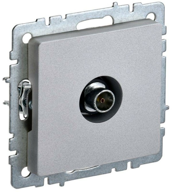 Розетка телевизионная оконечная ТВ СП Brite РТВ11-0-БрА алюм. IEK BR-A10-O-K47