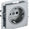 Розетка BRITE РС14-1-0-БрА 16А с/з защ. шторки алюм. IEK BR-R14-16-K47