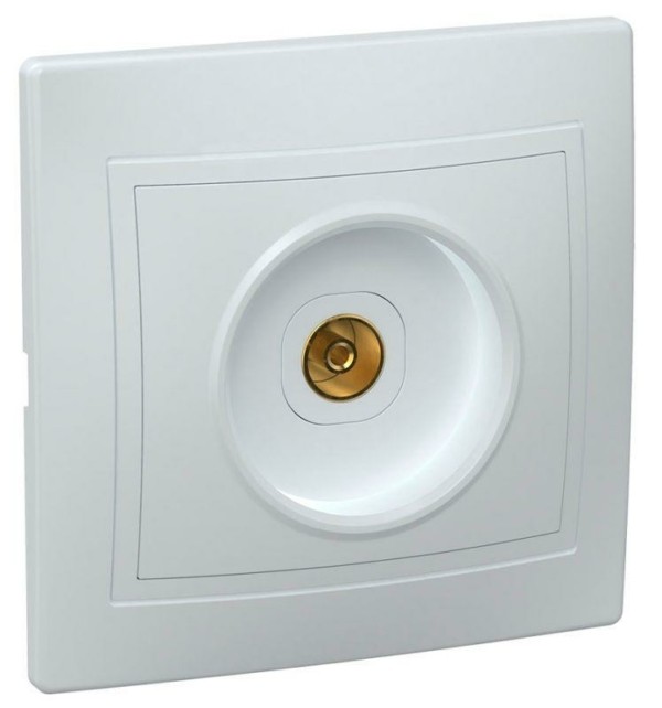 Розетка телевизионная ТВ 1-м СП Кварта РТВ10-КБ IP20 бел. IEK EAK10-K01-DM