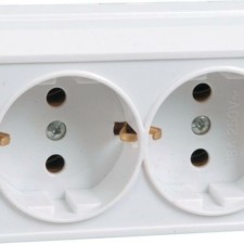 Розетка 2-м ОП Октава РС22-3-ОКм 16А IP20 с/з крем. IEK ERO21-K33-16-DC