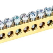 Шина PEN “земля-ноль” 8х12мм 12/2 (12групп/крепеж по краям) IEK YNN21-12-100