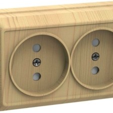 Розетка 2-м ОП Октава 10А IP20 сосна IEK ERO20-K03-10-DC