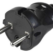 Вилка прямая ВПп20-02-Ст разборная без заземл. контакта 6А черн. IEK EVP20-06-01-K02