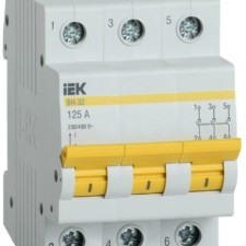 Выключатель нагрузки (мини-рубильник) ВН-32 3Р 125А IEK MNV10-3-125