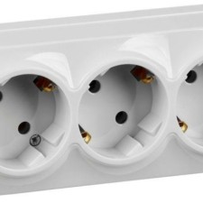 Розетка 3-м ОП GLORY РС23-3-ХБ 16А с/з бел. IEK ERH31-K01-16