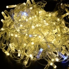 Гирлянда “Нить” 10м 100LED тепл. бел. IP44 провод прозр. 230В мерцание транзит IEK LGDU121-1-100-10-T-S-44