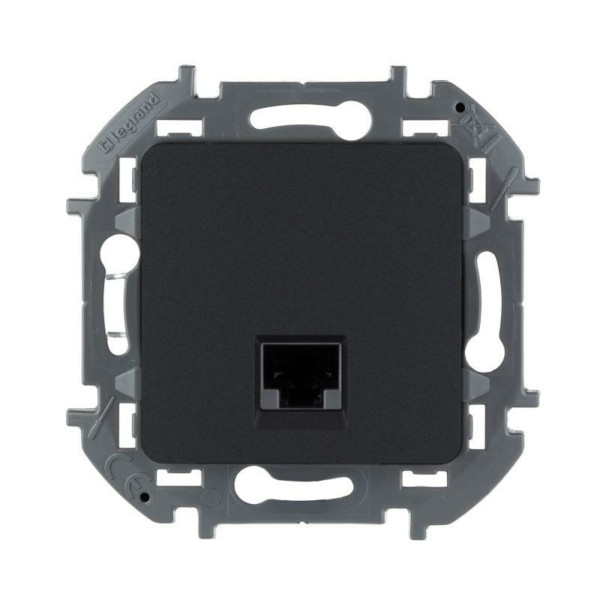 Розетка ПК Inspiria RJ45 кат.5E UTP антрацит Leg 673828