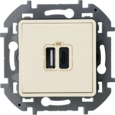 Устройство зарядное Inspiria с 2-мя USB разьемами A и C 240В / 5В 3000мА сл. кость Leg 673761