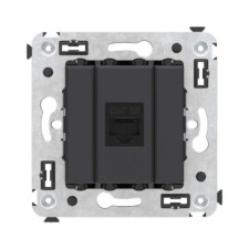 Розетка ПК 1-м СП Avanti “Черный матовый” RJ45 кат.5E механизм DKC 44663