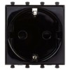 Розетка 1-м 2мод. Avanti “Черный квадрат” 16А IP20 2P+E защ. шторки черн. DKC 4402002