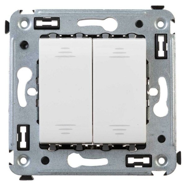 Выключатель 2-кл. 2мод. СП Avanti “Белое облако” 16А IP20 бел. DKC 4400104