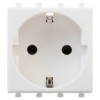 Розетка 1-м 2мод. Avanti “Белое облако” 16А IP20 2P+E защ. шторки бел. DKC 4400002
