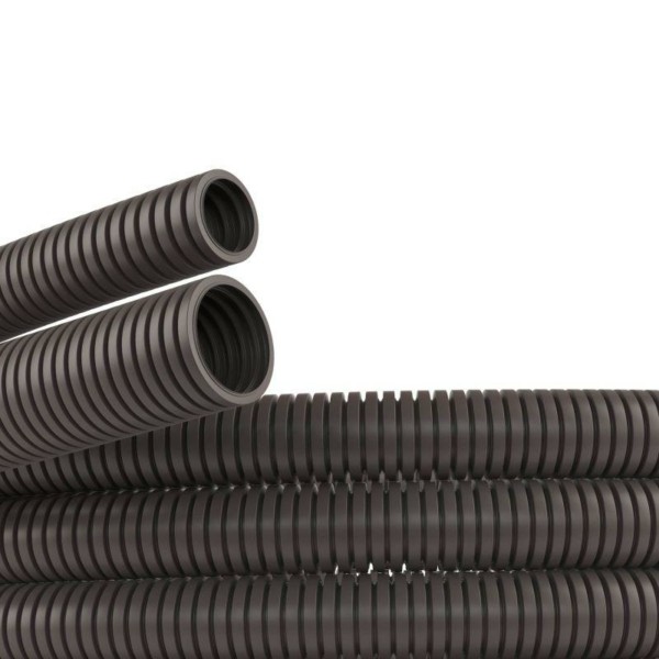 Гофротруба ПА 6 для кабеля d23мм dвнутр.22.6мм dвнешн.28.5мм без протяжки ПВ-0 тёмно-серая 50м DKC PA602329F0