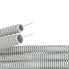 Гофротруба ПВХ для кабеля гибкая тяжёлая d20мм с протяжкой/зондом серая 100м DKC 91520