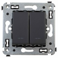 Выключатель 2-кл. СП Avanti “Черный матовый” DKC 44104