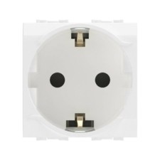 Розетка 1-м СП 2мод. Brava 16А IP20 с/з защ. шторки бел. DKC 76482B