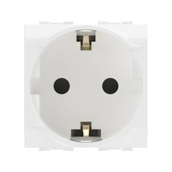 Розетка 1-м СП 2мод. Brava 16А IP20 с/з защ. шторки бел. DKC 76482B