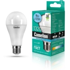 Лампа СДЛ LED15-A60/845/E27 15Вт грушевидная 4500К E27 1320Лм 220В бел. Camelion 12186